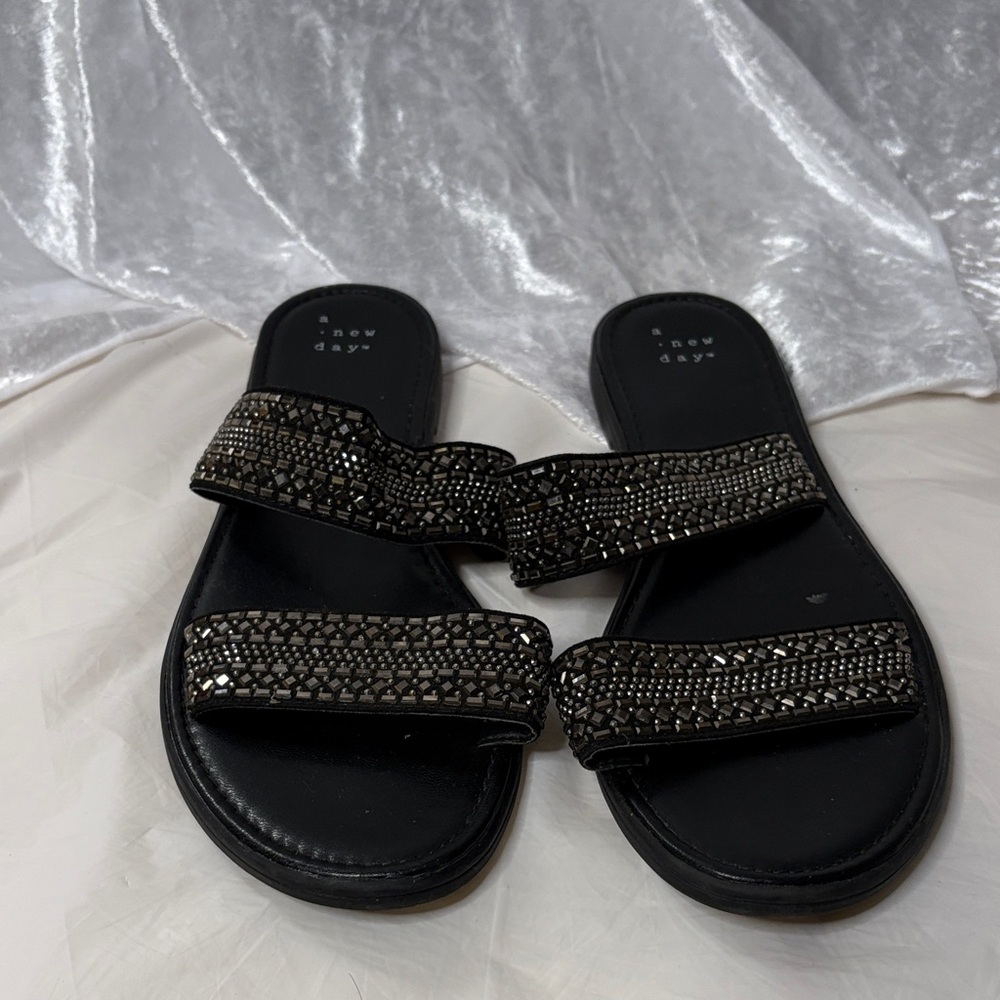 A New Day Black Sparkle Sandals